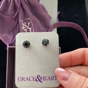 Grace & Heart black onyx stud earrings
